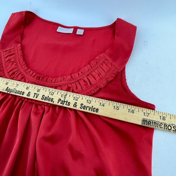 New York & Company Women's Stretch Satin Red Tank Top Blouse Size Small Shirt - Picture 6 of 10